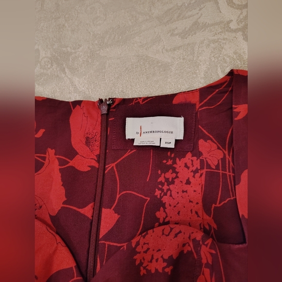 Anthropologie Red Floral Maxi Dress - Picture 3 of 3